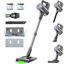 VersLife S7PLUS Aspirateur Balai sans Fil avec Fonction Nettoyage, 2 en1 Aspirateur sans Fil Puissant 35Kpa avec 40 Min d'A…