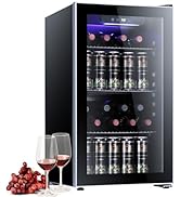 Antarctic Star 26 Bottle 125 Can Wine Cooler/Cabinet Beverage Refrigerator Small Mini Fridge Red ...