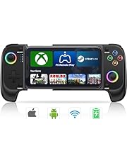 Smart Phone Controller, Bluetooth iOS/Android Compatible, Game Controller, Telescopic, PS, Remote Play, Xbox Cloud, Steam Link, GeForce Now, Gaming, Low Latency, 600 mAh Battery, RGB Light, Black