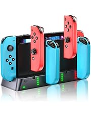 Wenocally Switch &amp; Switch OLED Joycon Charging Stand, Supports Simultaneous Charging of Up to 6 Gamepads, Rapid Charger, LED Charging Indicator Lamp, Black