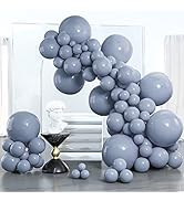 PartyWoo Retro Blue Balloons, 100 pcs Dusty Blue Balloons Different Sizes Pack of 18 Inch 12 Inch...