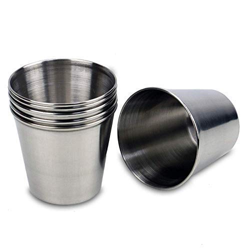 Timoo 6 PCS 15 Ounce Stainless Steel Shot Cups Shot Glass Drinking Vessel