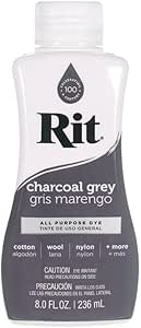 Rit Dye Liquid – Wide Selection of Colors – 8 Oz. (Charcoal Grey)