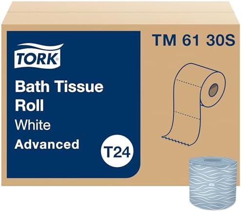 Tork Bath Tissue Roll Advanced 2-ply For everyday use at home Biodegradable 4x3.75", 500 sheets/roll, 48 rolls/case