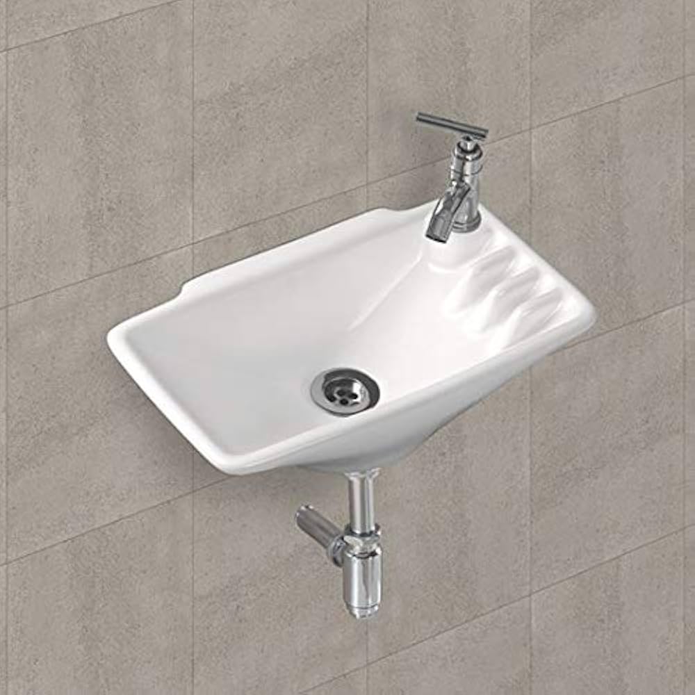 SENISTO Latest Ceramic Wash Basin Wall Mount Bathroom Sink Wash ...