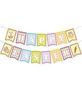 Happy Easter Banner, Easter Bunny Carrot Banner, Easter Egg Decorations, Happy Easter Hanging Ban...