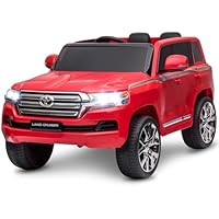 Hetoy Kids Electric 12V Battery Powered Licensed Toyota Land Cruiser Ride On Truck Car with Parent Remote Control, 3 Speeds, Mu