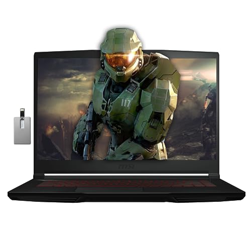 MSI Thin GF63 15.6” FHD 144Hz Gaming Laptop, Intel i5-12450H, 32GB RAM, 1TB PCIe SSD, NVIDIA GeForce RTX 2050, Backlit Keyboard, WIFI 6, Win 11 Pro, Black, 32GB Hotface USB Card