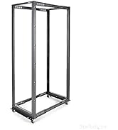 StarTech.com 42U 19" Open Frame Server Rack - 4 Post Adjustable Depth 22-40" Mobile - Free Standi...