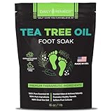 Tea Tree Oil Foot Soak with Epsom Salt - Made in USA - for Toenail Athletes Foot, Stubborn Foot Odor Scent, Softens Calluses & Soothes Sore Tired Feet - 16 Ounces