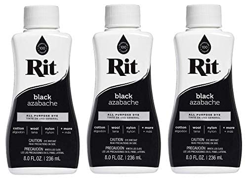 Rit All-Purpose Liquid Dye, 8 Ounce, Black (Тhrее Pаck)