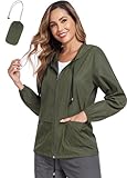 JTANIB Packable Rain Jacket Women Waterproof Lightweight Raincoat with Hood for Hiking Outdoor Travel