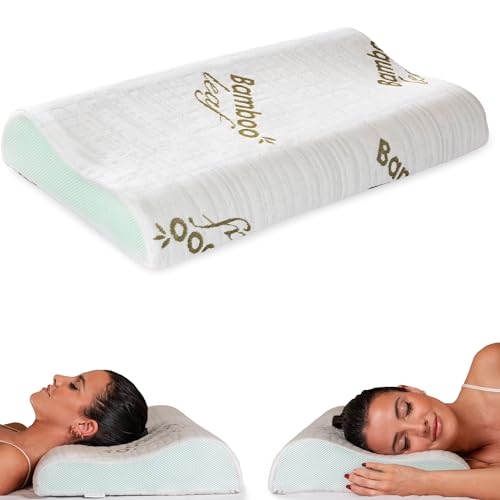 Flowen Cuscino Cervicale Memory Foam per Dormire Ortopedico Aloe Vera ...