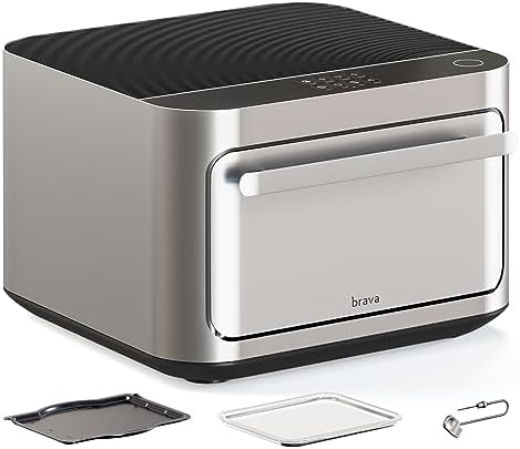 Brava Oven Starter Set: 10-in-1 Touchscreen Countertop Smart Oven, Air Fryer, 6-Slice Toaster, Slow Cooker, Reheater, Dehydrator, Rice Cooker, Auto-Shut Off, 1800W, Stainless Steel Kitchen Appliance