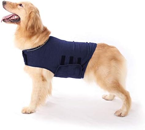 Petyoung Dog Anxiety Jacket Calming Coat Thunder Dog Wrap Anti- Anxiety and Stress Relief for Small/Medium/Large Dogs (S, Navy Blue)