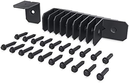 Ozco 51717 Ironwood 2-inch Rafter Clips, Black Galvanized Steel, Hardware Included (10 per Pack)