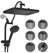 Hibbent Upgraded 5-spray 13'' Shower Head for Easy Reach, High Pressure Rainfall Showerhead Combo...