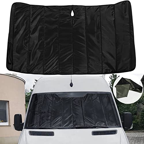 Bonbo Windshield Sun Shade Foldable Sunshade Protector Fits for Mercedes Benz Sprinter 2007-2021 2022 Auto Front Window Sunshade Visor Shield Cover Block Heat and Sun