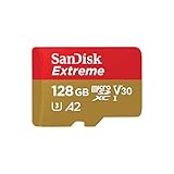 SanDisk 128GB Extreme microSDXC UHS-I Memory Card with Adapter - Up to 190MB/s, C10, U3, V30,...