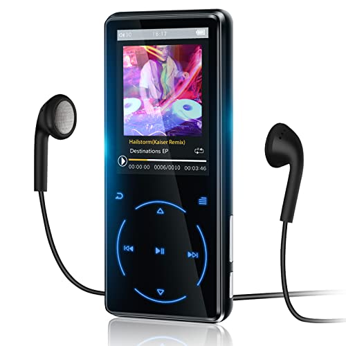 Soulcker MP3 Player, 16GB MP3 Player with Bluetooth 4.0, Portable HiFi Lossless Sound MP3 Music Player with FM Radio Voice Recorder E-Book 2.4'' Screen, Support up to 128GB (Headphone, Sport Armband Included), Black (8541721342)