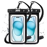 JOTO 2 Pack Waterproof Phone Pouch Case Up to 7', IPX8 Underwater Phone Case Cellphone Dry Bag for iPhone 16 15 14 13 12 Pro Max Xs Max XR X 8 7 6S Plus SE/Galaxy S24 S23 S22 S21 -Black