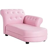 Costzon Kids Couch, 2 in 1 Princess Double Seat Children's Sofa w/PU Leather Surface, Toddler Arm...