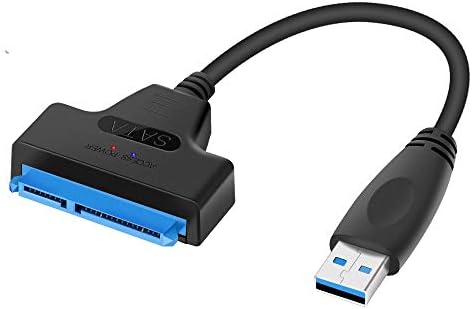 ELUTENG USB 3.0 to SATA Cable for 2.5" HDD/SSD Adapter SATA to USB Cable 22 Pin 7+15 HDD/SSD Cord 5 Gbps High Speed Support UASP Serial SATA III Hard Disk Drive USB SATA Converter