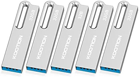 KOOTION USB Sticks 32GB 5er Pack Datensticks USB 2.0 Speicherstick 5 Stück 32G USB-Flash-Laufwerk Bunt USB Memory Sticks Metall Set 5 STK Datenspeicher Stick 32 GB USB Flash Drives Silber