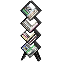  4-Tier Yoobure Tall Floor Standing Book Shelf Organizer (Black)