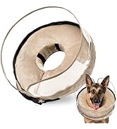 BARKLESS Dog Donut Collar, Inflatable Cone for Dogs to Stop Licking After Surgery, Soft Dog Cone ...