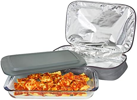 Oven Safe Glass Baking Dish with lid and Warming Bag