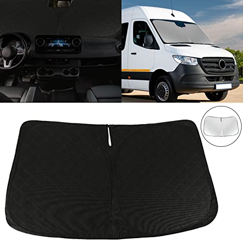 Foldable Windshield Sun Shade fit for 2007-2021 2022 Mercedes Benz Sprinter,Freightliner Cargo Crew Front Window Sunshade Sun Visor Cover Blocks UV Rays Keep Your Car Cooler