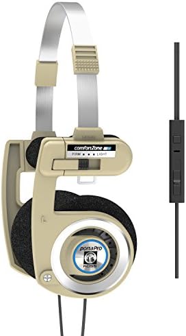 Koss Porta Pro Limited Edition On-Ear Headphones, in-Line Microphone, Volume Control and Touch Remote Control, Retro Style, Includes Hard Carry Case, Wired with 3.5mm Plug, Rhythm Beige