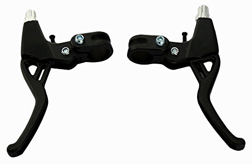 BicycleStore 1 Pair Universal Aluminum Alloy Bicycle Brake Handle Mountain Road Bike Brake Lever Diameter 22mm(Black)