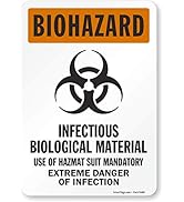 SmartSign - S-6668-EU-10 "Biohazard - Infectious Biological Material" Label | 7" x 10" Laminated ...