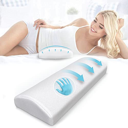 Cooling Lumbar Pillow for Sleeping | Adjustable Height Memory Foam Lumbar Support Pillow for Bed, Lower Back Sleeping Pillow, Bed Lumbar Support Pillow for Sleeping, Lower Back Pillow for Sleeping