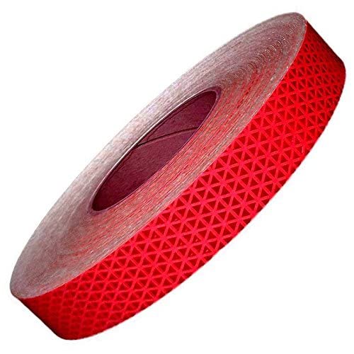 AutoVision High Intensity Water Proof Conspicuity Warning Reflective Radium Conspicuity Tape Sticker, 1 inch Width (3 Meter, Red)