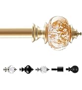 Deconovo Golden Curtain Rods for Windows 48 to 84 Inches, Decorative Classic Adjustable 3/4 Inch ...