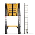 SINMEIRUN 16.5FT Telescoping Ladder, Portable Extension Folding Ladder, Multi-Purpose Compact Telescopic Ladder for Household or Outdoor Work, 330lbs Max Capacity