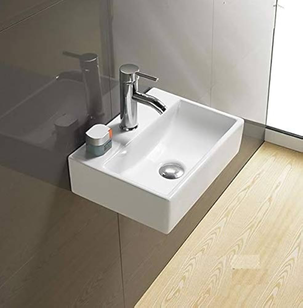 Ceramic Wall Hung Wash Basin Dimension(16 x 11.5 Inch)/Glossy ...