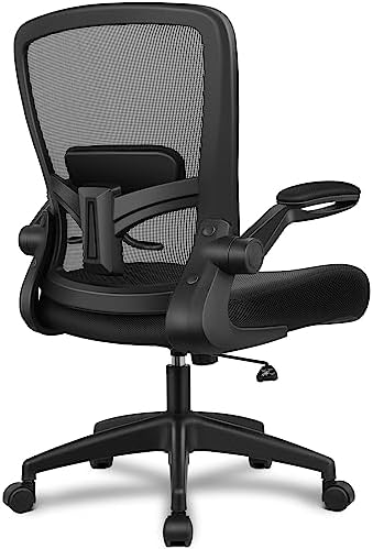 FelixKing Office Chair, Ergonomic Desk Chair Breathable Mesh Chair with Adjustable High Back Lumbar Support Flip-up Armrests, Executive Rolling Swivel Comfy Task Computer Chair for Home Office