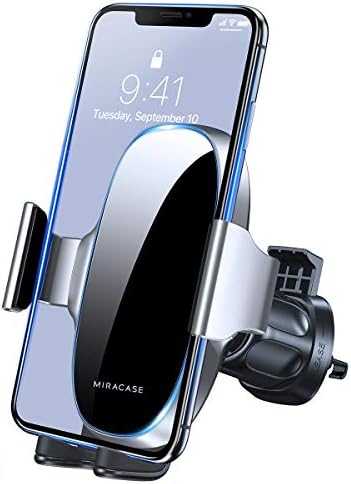 Miracase [Upgraded-2nd Generation] Universal Phone Holder for Car, Air Vent Car Phone Holder Mount Compatible with iPhone 11/11 Pro Max/SE/XR/XS/8 Plus/Samsung S20 Ultral and All Phones,Silver