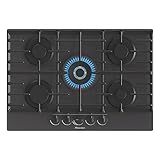 Hisense GG773B 75cm 5 burners built-in gas hob Tempered Glass Finish, Black