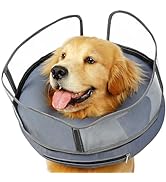 BARKLESS Dog Cone Collar, Dog Donut Collar After Surgery to Stop Licking, Inflatable Dog Cone wit...