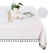 MYSKY HOME Table Cloth 60x84 Inch Rectangle Table, Heavy Duty Cotton Linen Waterproof Tablecloths...