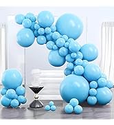 PartyWoo Bright Sky Blue Balloons, 100 pcs Blue Balloons Different Sizes Pack of 36 Inch 18 Inch ...