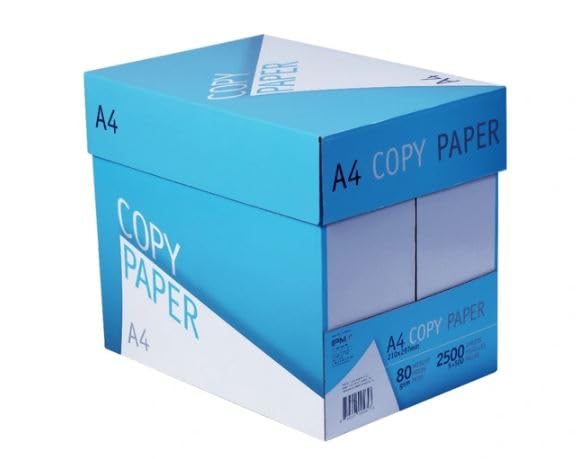 Copy-paper, Size A4, GSM 80, one box of 5 Reams