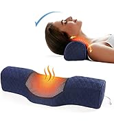 Neck Pillows for Pain Relief Sleeping, Heated Memory Foam Cervical Neck Pillow with USB Graphene ...