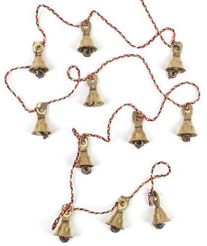 Rastogi Handicrafts Brass Decorative String of 11 Bells for Wall & Door Hanging