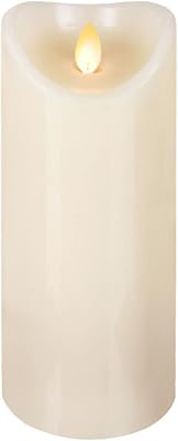 Ganz Home Décor LED Flameless Wax Pillar Candle Ivory with Built in Timer (3"x8")